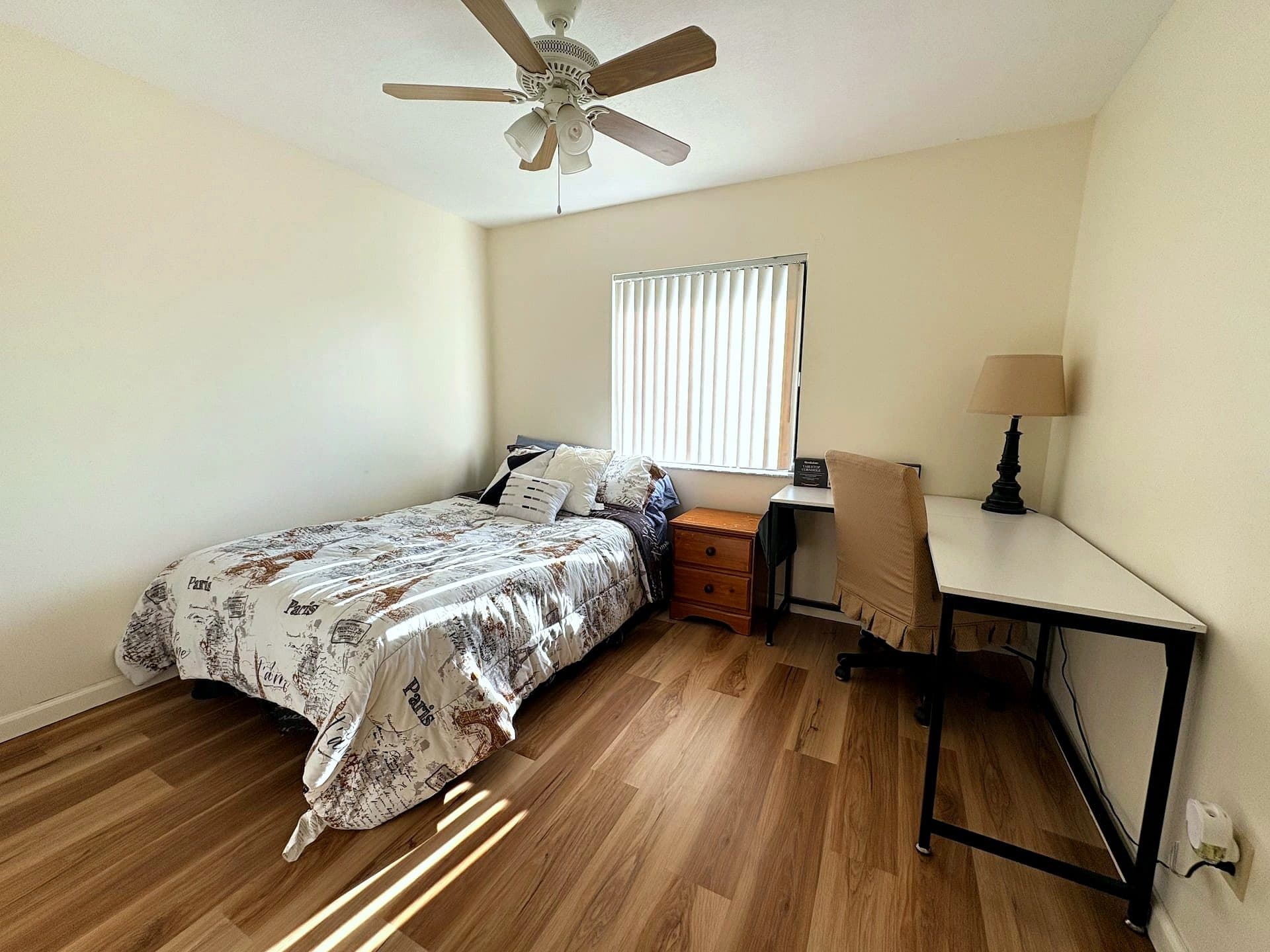 Third bedroom with desk workspace
